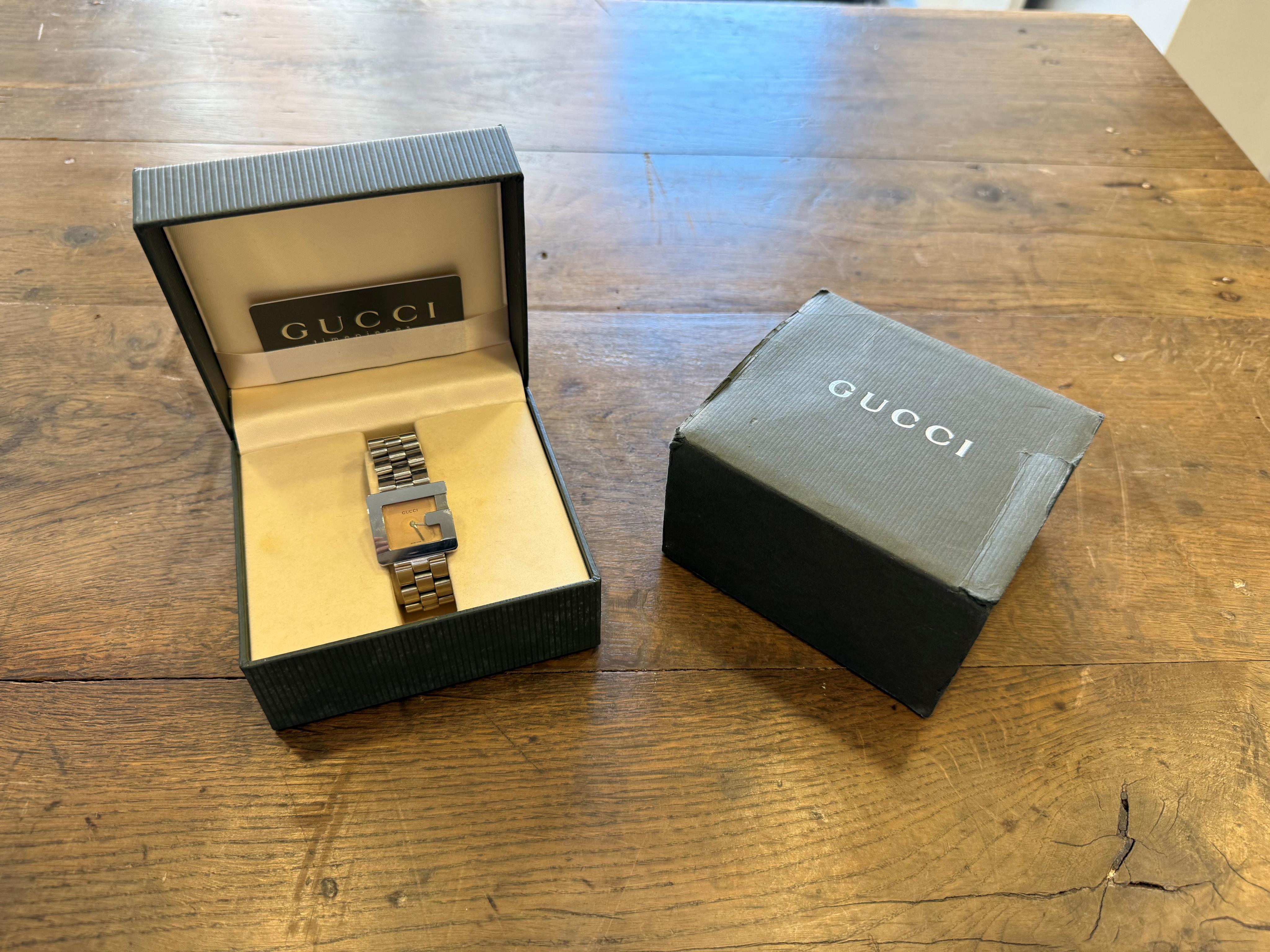 A Gucci 3600J stainless steel watch, boxed